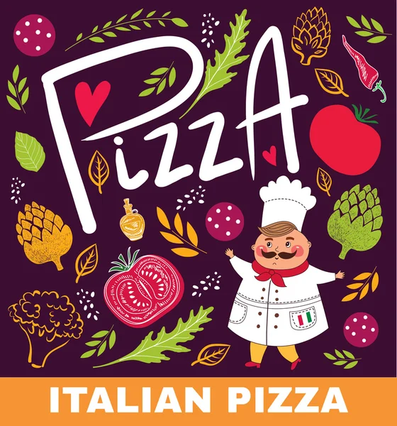 Plantilla de menú de pizza — Vector de stock