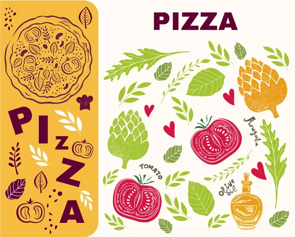 Modello di menu pizza — Vettoriale Stock