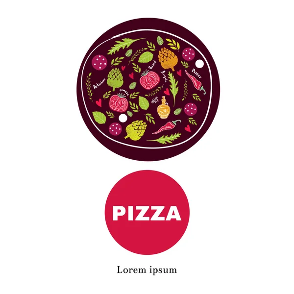 Templat logo pizza - Stok Vektor