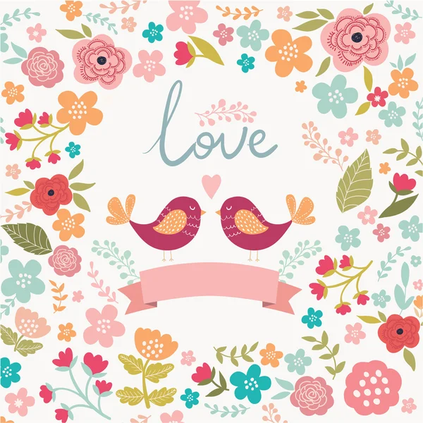 Floral greeting card Stock Vector