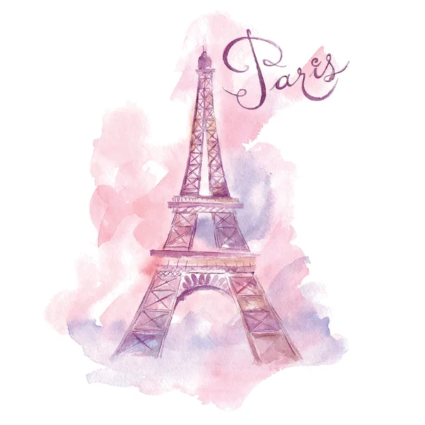 Aquarel Eiffel Tower Rechtenvrije Stockvectors