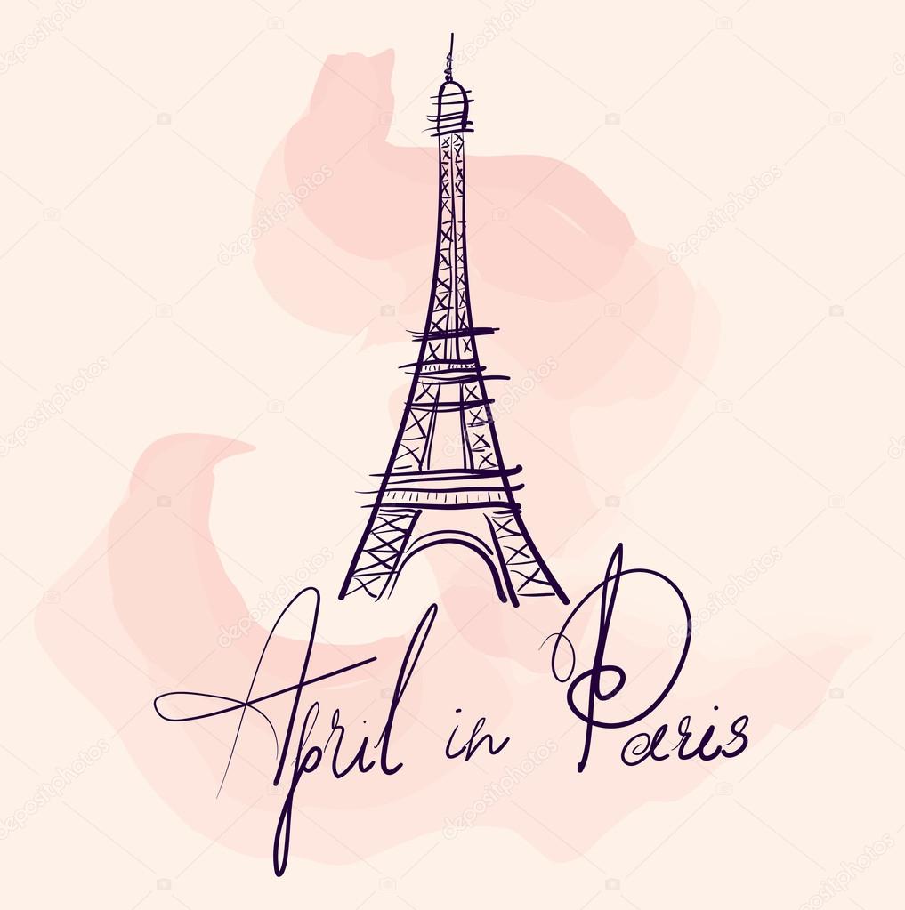 hand drawn Eiffel tower