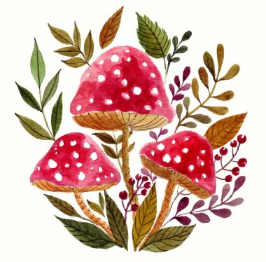 Amanita mantar ile arka plan