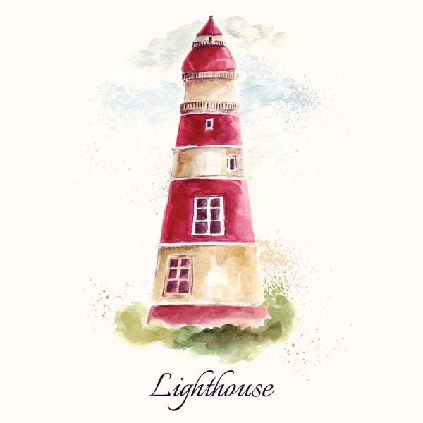 Hand drawn adorable  lighthouse — Stock Vector