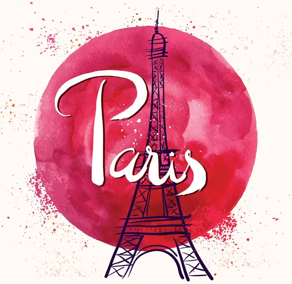 París con Torre Eiffel . — Vector de stock