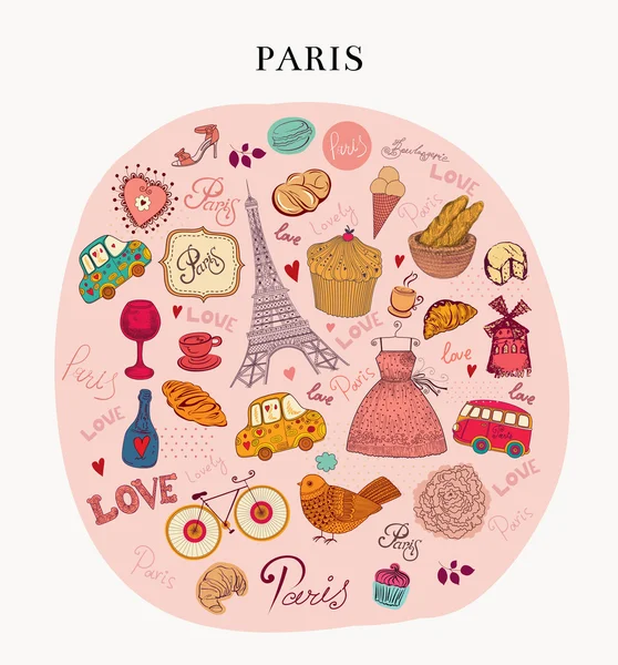 elle çizilmiş illüstrasyon Paris