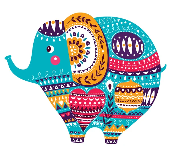 Adorável bonito elefante em estilo cartoon . —  Vetores de Stock