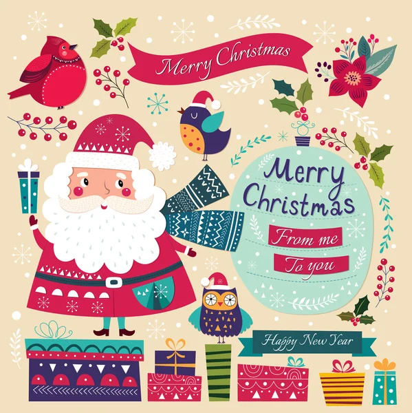 Noel Baba 'yla Noel kartı.