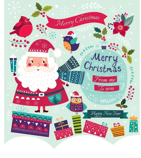 Noel Baba 'yla Noel kartı.