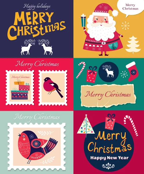 Barevné vánoční pozdrav značky — Stockový vektor