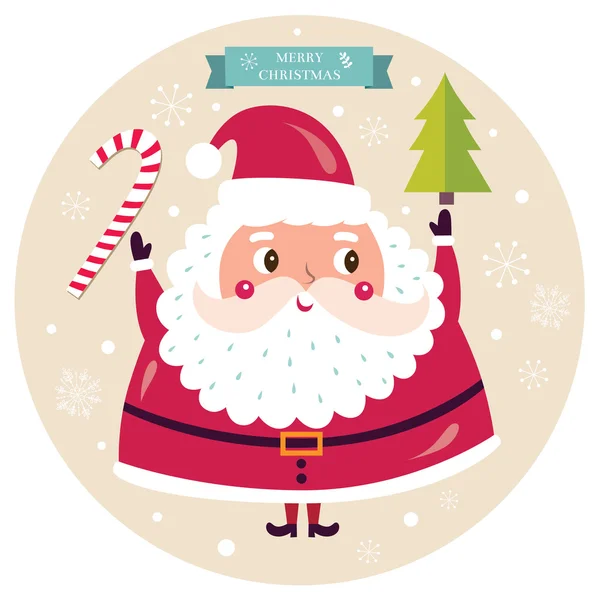 Vánoce s roztomilý Santa Claus. — Stockový vektor