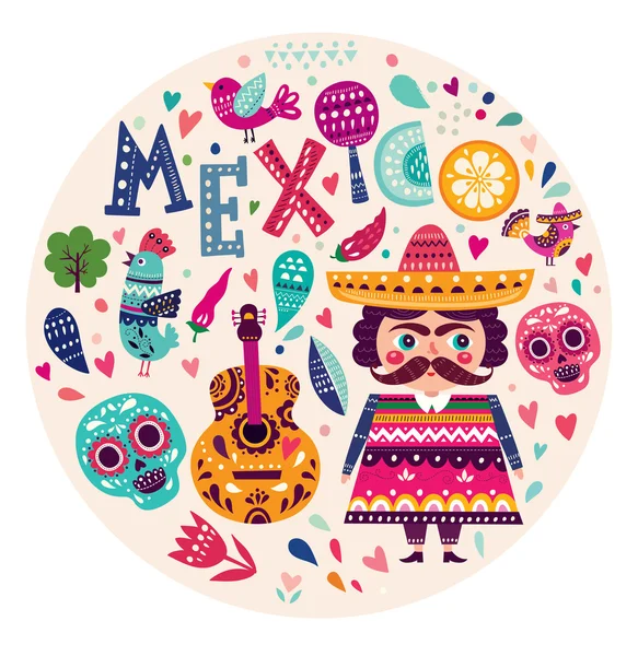 Ilustração sobre mexico — Vetor de Stock