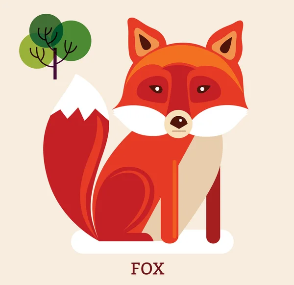 Illustrationen med söta fox — Stock vektor
