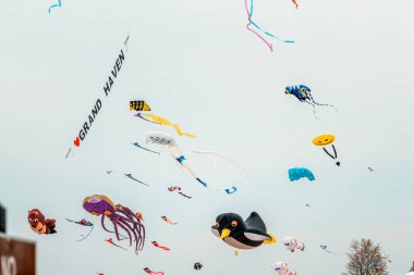 Uçurtma festivalinde gruplar halinde