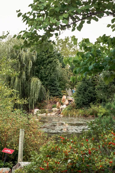 Waterfall Pond Japanese Gardens — 스톡 사진