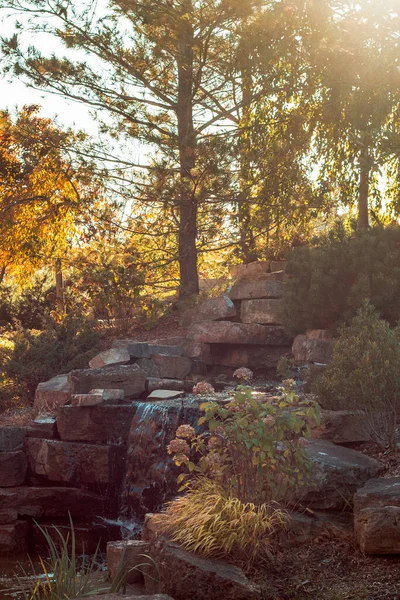 Vattenfall Trädgården Hösten — Stockfoto