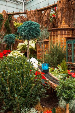 Frederik Meijer Bahçeleri 'nde model trenler.