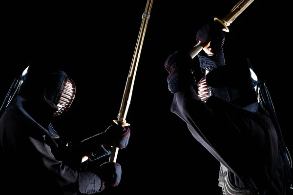 Kendo Moderno Tiro Fundo Preto — Fotografia de Stock