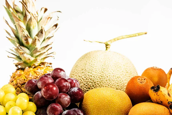 Group Photo Fruits Taken White Background — Φωτογραφία Αρχείου