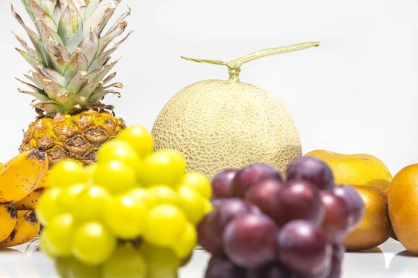 Group Photo Fruits Taken White Background — Stok fotoğraf