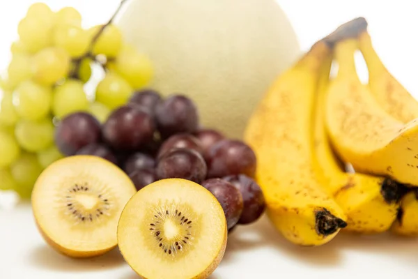 Group Photo Fruits Taken White Background — Φωτογραφία Αρχείου