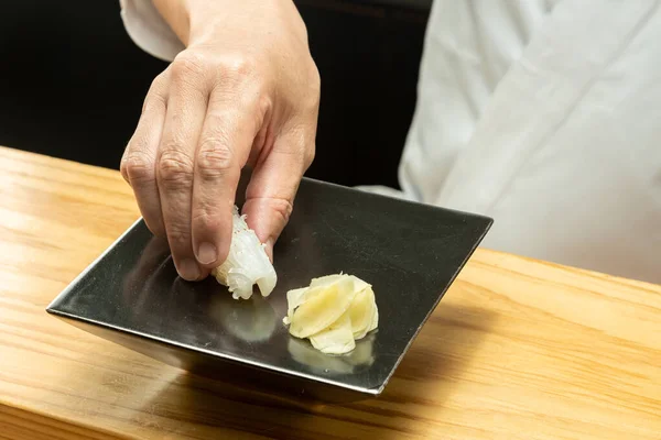 Sushi Cooked Japanese Sushi Chefs — Fotografie, imagine de stoc