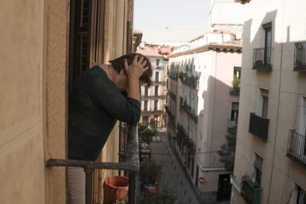 Dramático Estilo Vida Retrato Mujer Madura Sus Años Llorando Deprimido — Foto de Stock