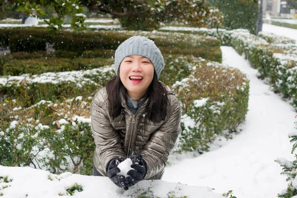 Retrato Estilo Vida Jovem Mulher Coreana Asiática Feliz Atraente Chapéu — Fotografia de Stock