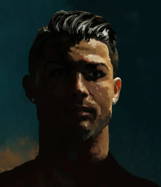 May 17Th 2021 Digital Painting Football Player Cristiano Ronaldo High — Stock Photo, Image