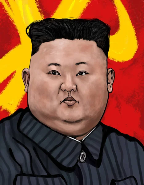 May 2021 North Korea Leader Kim Jong Artistic Artwork Illustration — Stock Photo, Image