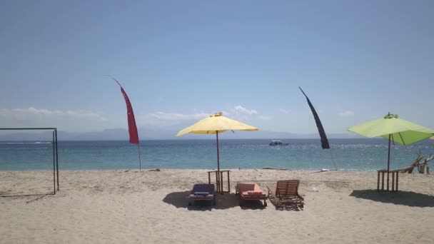 Беспилотник Выстрел Чистого Красивого Райского Пляжа Тропическом Острове Бали Индонезии — стоковое видео