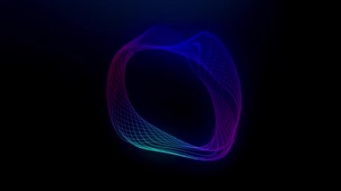 Canlandırılmış logo tasarımı için organik neon dalgaların 3 boyutlu canlandırması ekran koruyucu ya da arkaplan olarak pürüzsüzce akıyor