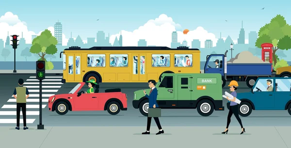 Traffic jam cartoon Vector Art Stock Images | Depositphotos