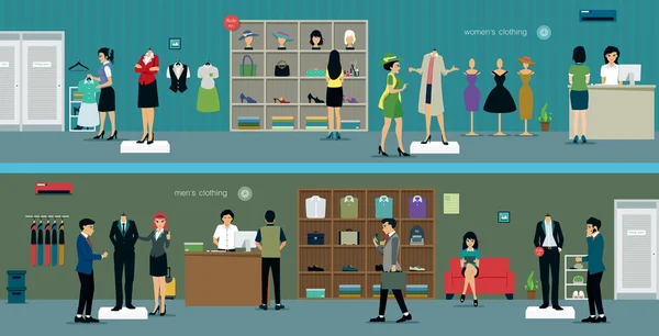 Tienda de ropa moda — Vector de stock