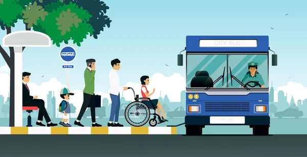 Bussen voor gehandicapten — Stockvector