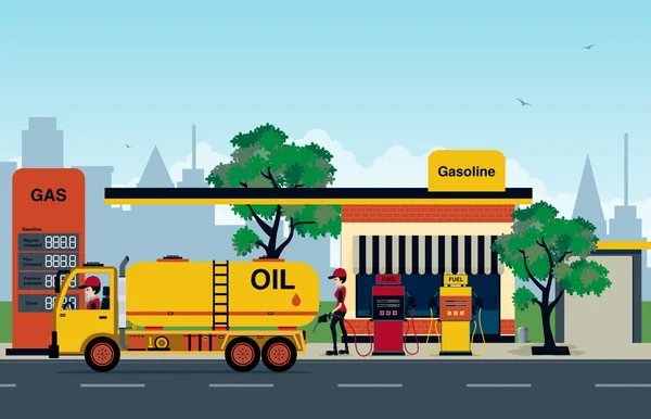 Gasolinera — Vector de stock