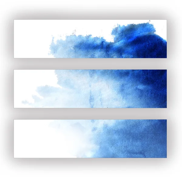 Abstract blauw aquarel met de hand geschilderde achtergrond — Stockfoto