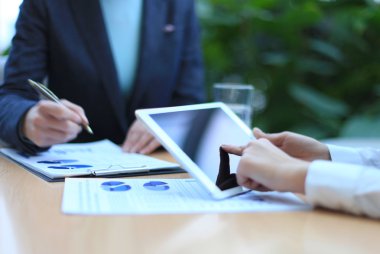 consulente aziendale, analizzando i dati finanziari