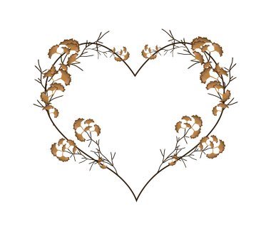 Abstract Dry Leaves in A Heart Shape 