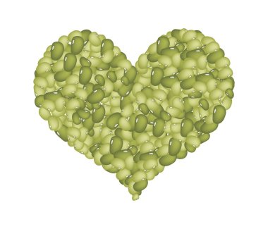 Mung Beans Forming in A Heart Shape