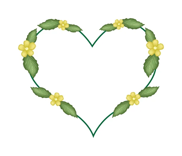 Yellow Simpor Flowers in A Heart Shape — Stok Vektör