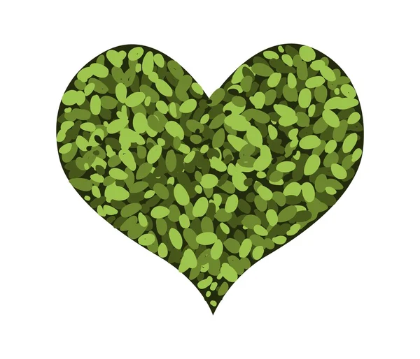 Abstract Green Heart Shape on White Background — Stock vektor