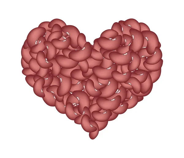 Kidney Beans Forming in A Heart Shape — Stockvector