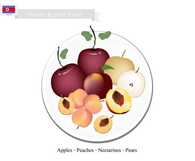 Elma, Şeftali, Nectaeines, Armut Kuzey Kore'de Popüler Meyveler vardır