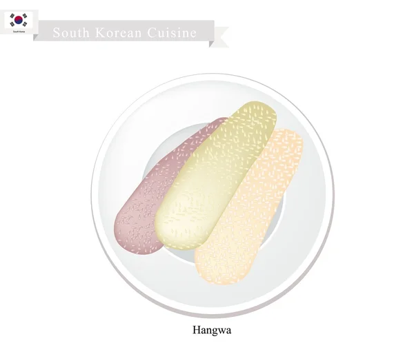 Hangwa, traditionelle koreanische Süßwaren oder koreanische Kekse — Stockvektor