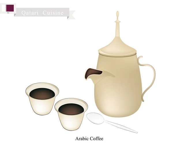 Café árabe tradicional, Dink popular en Qatar — Vector de stock