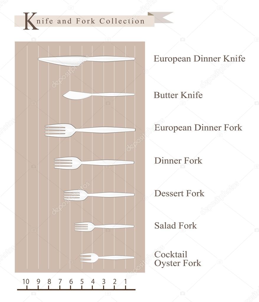 Detailed Illustration of Knife and Fork Collection