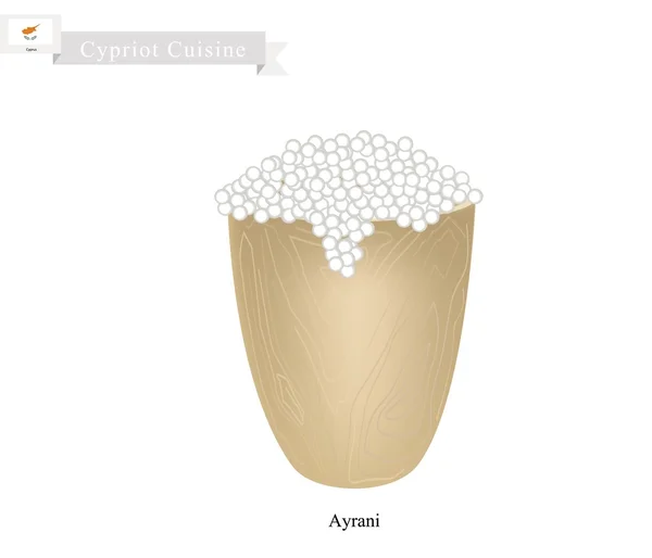 Leite fermentado ayrani ou cipriota com sabor azedo — Vetor de Stock