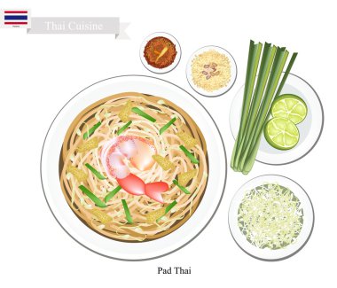Karides ile Pad Tay veya Tay Stir Fried Noodles