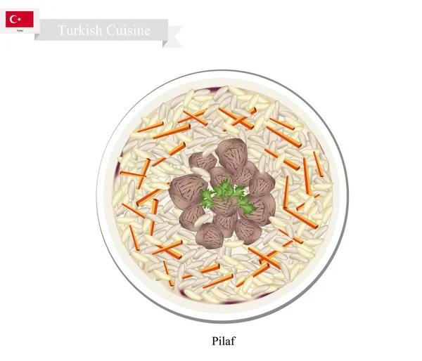 ピラフまたはトルコライス肉と野菜 — ストックベクタ